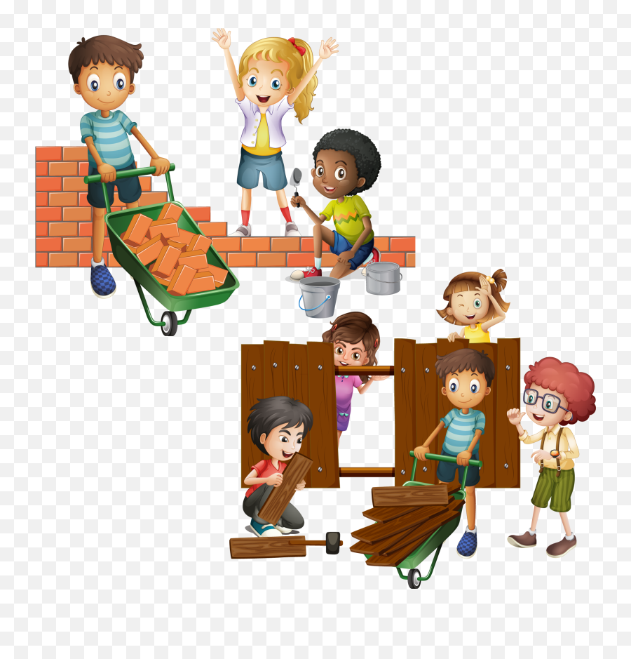 Download Wall Brick Building Clip Art Child And Png Image - Building Brick Wall Clipart Emoji,Brick Wall Clipart