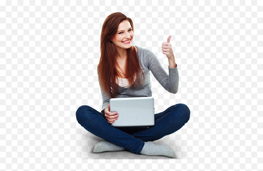 Girl Transparent Background Png - Women With Laptop Png Emoji,Girl Transparent Background