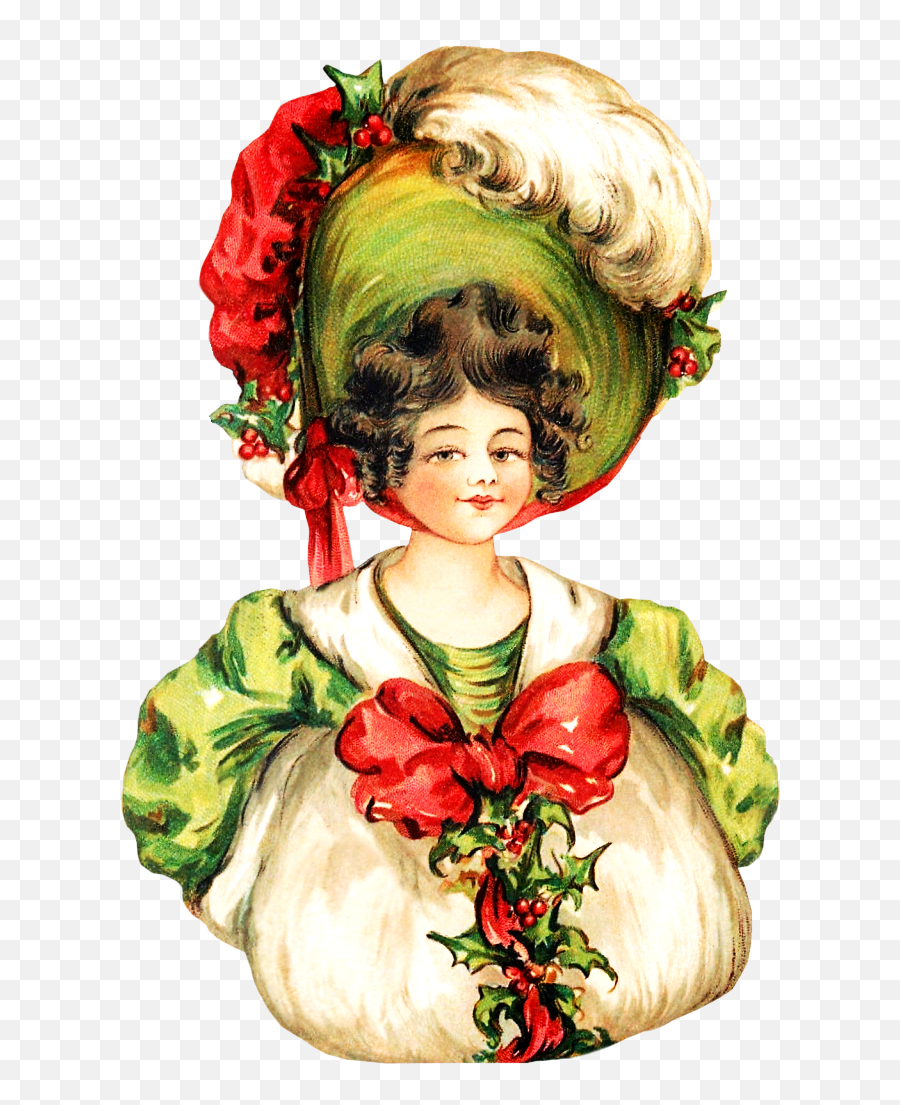 Victorian Christmas Woman Clipart - Victorian Christmas Hat Clipart Emoji,Woman Clipart