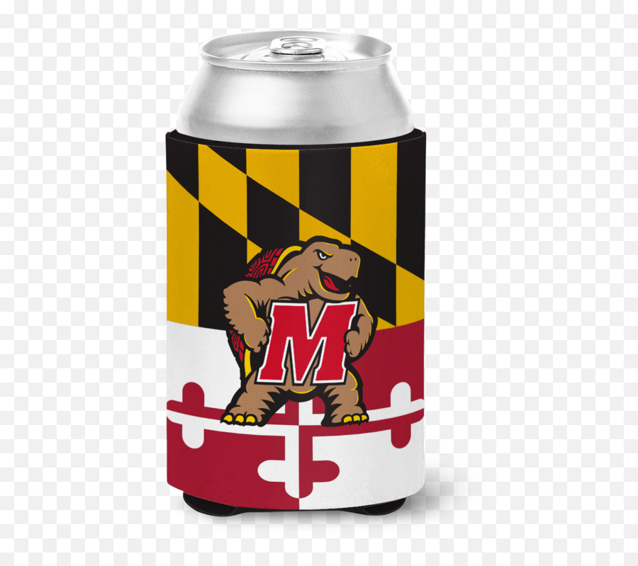 Maryland Flag With Testudo Can Cooler Route One Apparel - Maryland State Flag Emoji,Terrapin Logo