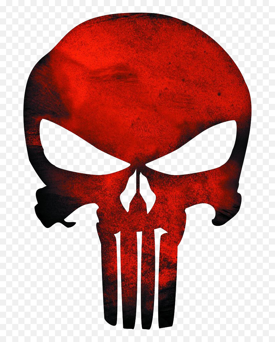Download Hd Pin Punisher Logo On - Red Punisher Skull Png Emoji,Punisher Logo
