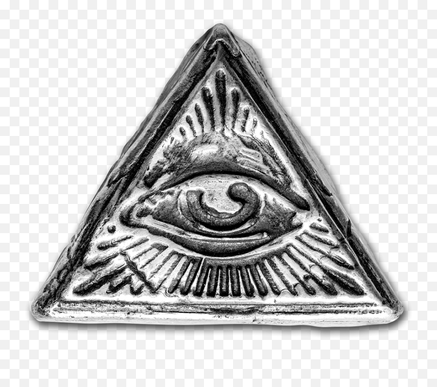 2 Oz Hand - Poured Silver Triangle All Seeing Eye American Emoji,All Seeing Eye Png