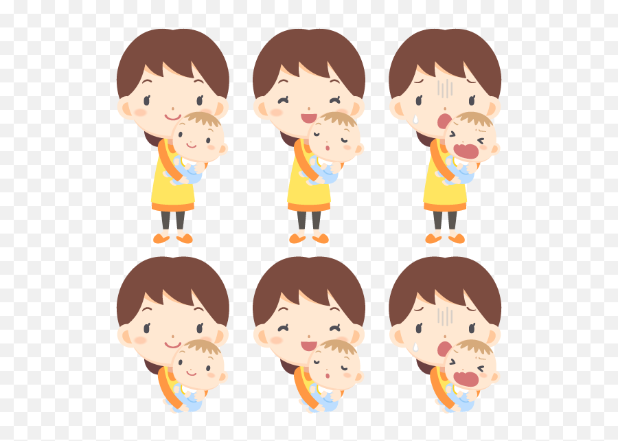 Woman Hug Baby With Different Emotions Free Png And Emoji,Emotional Clipart
