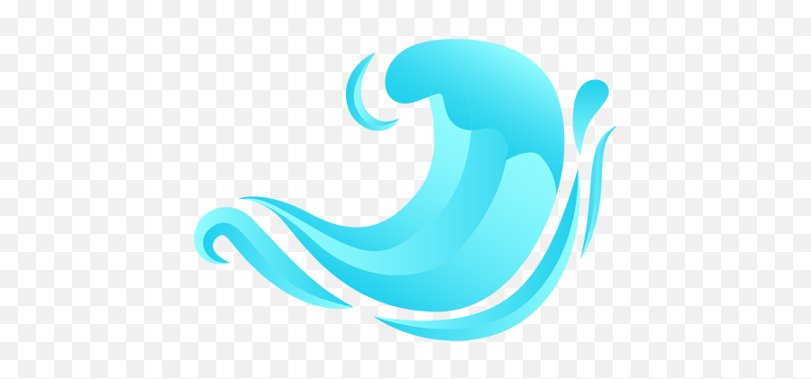 Wave Ocean Water Flat - Transparent Png U0026 Svg Vector File Ola De Agua Dibujo Emoji,Ocean Png