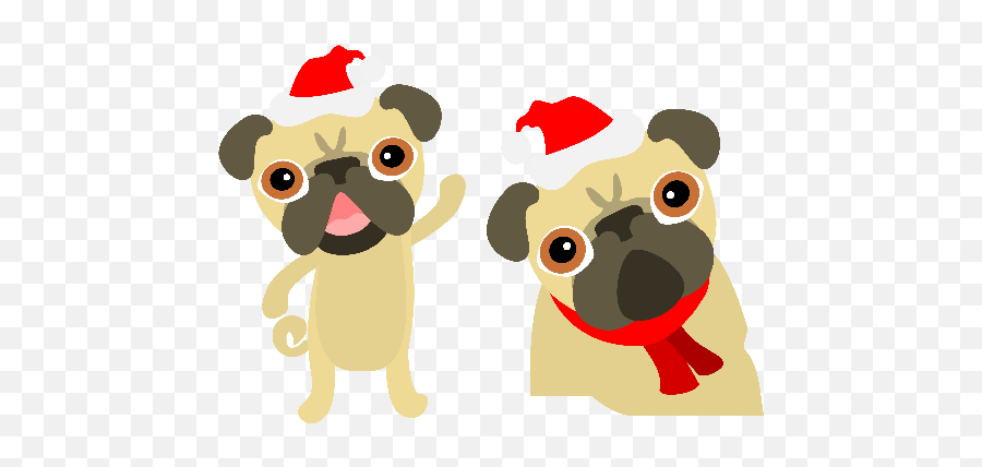 Pug Christmas - Happy Emoji,Pug Clipart