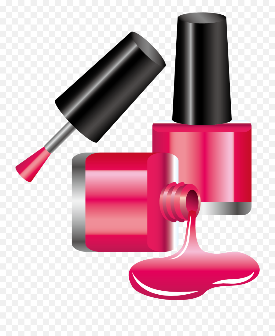 Cosmetics Nail Polish Manicure Pink - Transparent Background Nail Polish Clipart Emoji,Nail Polish Clipart