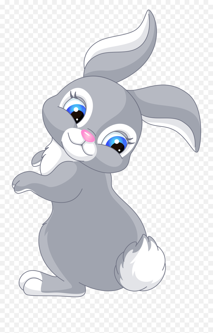 Cute Cartoon Rabbits Clip Art - Cute Cartoon Bunny Emoji,Bunny Clipart
