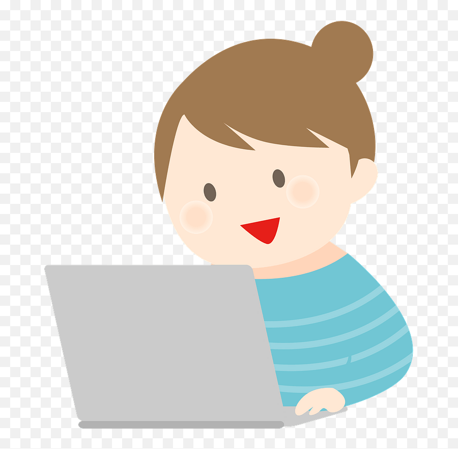 Woman Is Working On Her Laptop Computer Clipart Free Emoji,Computers Clipart