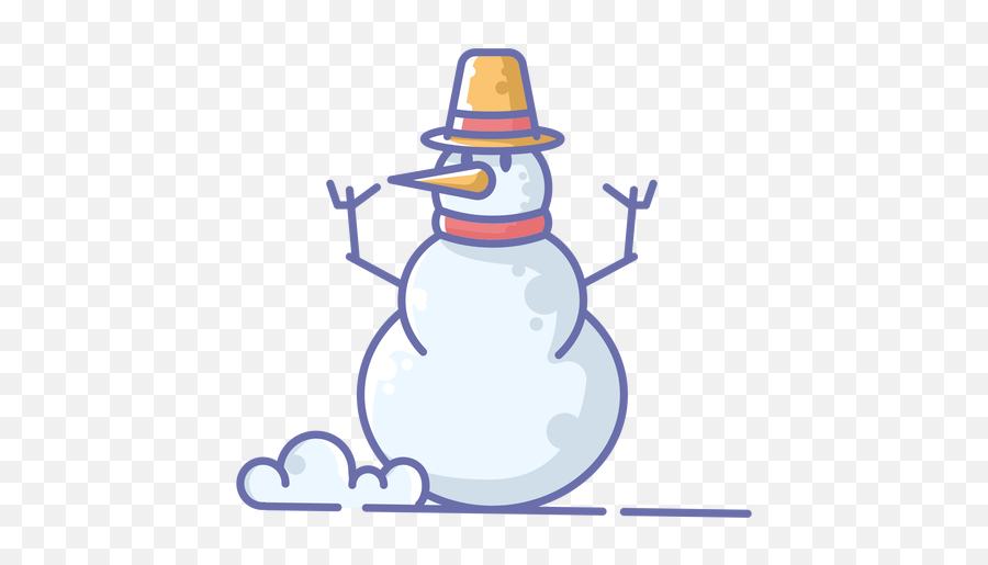 Cute Snowman Yellow Hat - Snowman Png Cute Emoji,Snowman Png