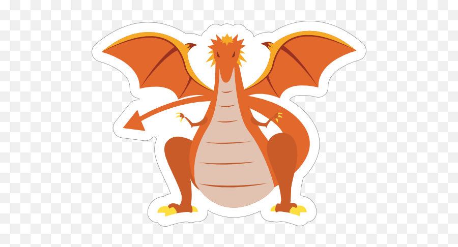 Menacing Orange Dragon Sticker - Dragon Emoji,Menacing Transparent
