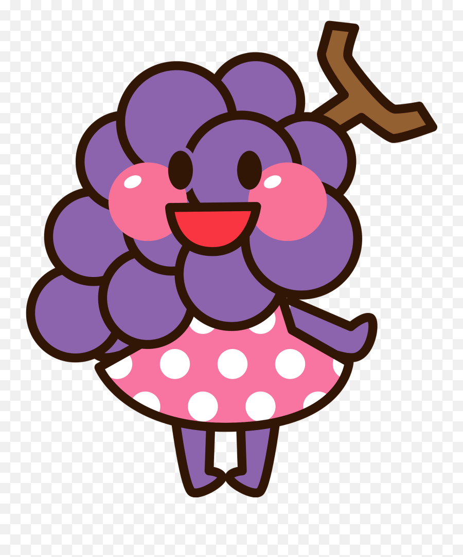 Grape Character Clipart - Transparent Grape Characters Emoji,Character Clipart