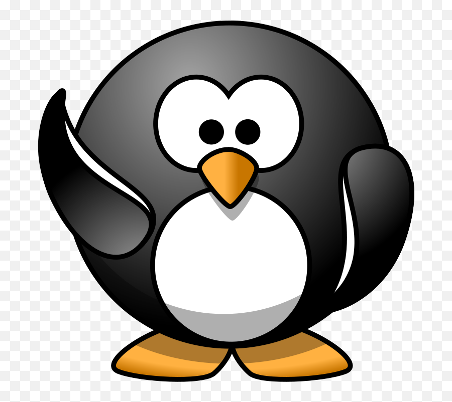 Waving Penguin Clipart - Transparent Background Cartoon Penguin Png Emoji,Hi Clipart