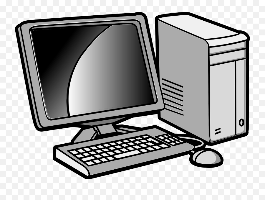 Desktop Personal Computer Clipart Free Download Transparent - Monitor And Cpu Clipart Emoji,Computers Clipart