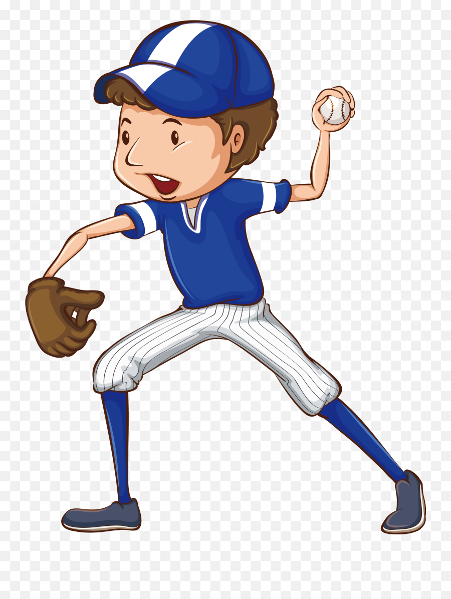 Boy Hitting Baseball Clip Art - Baseball Player Clipart Emoji,Baseball Clipart