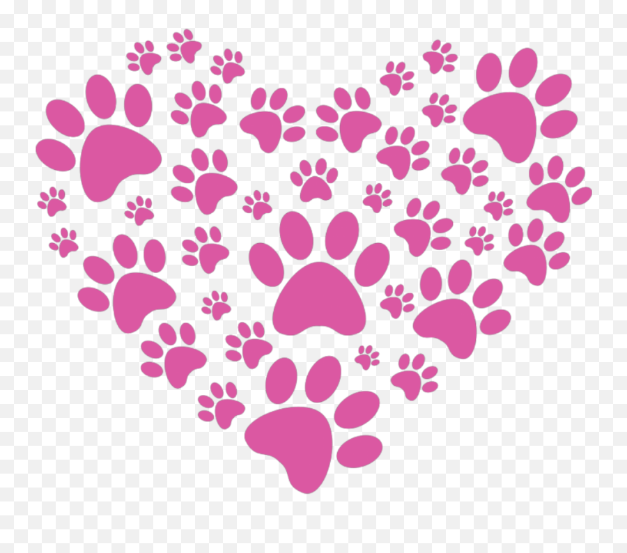 Puppylove Heart Pawprint - Love My Dog Transparent Emoji,Paw Print Heart Clipart