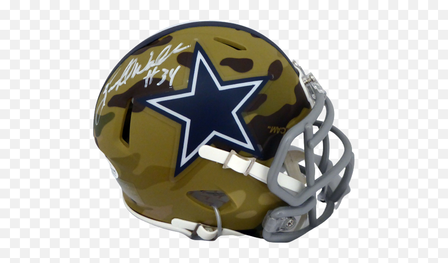 Herschel Walker Dallas Cowboys Autographed Signed Cowboys Camo Speed Mini Helmet 185954 Bas Coa Emoji,Dallas Cowboys Helmet Png
