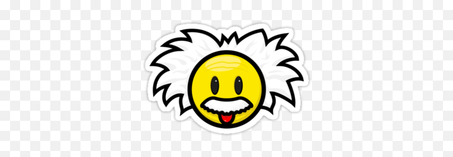 Smiley Einstein Icon Stickers By Hardwear Redbubble Clipart Emoji,Einstein Clipart
