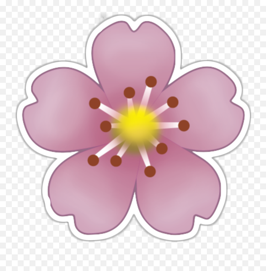 Download Hd Emoji Sticker Pink Flowers Clip Art Blushing,Overlays Transparent Tumblr Flowers
