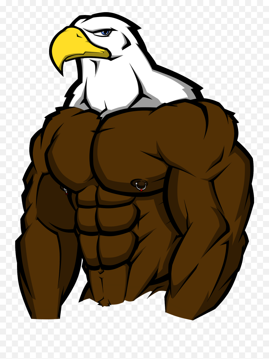 Muscle Bird Of Prey - Cartoon Eagle With Muscles Clipart Emoji,Muscle Man Clipart
