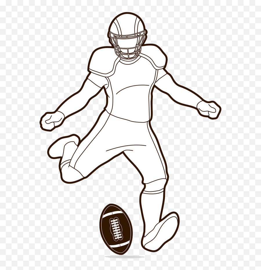 Football Clipart - Kicking A American Football Drawing Emoji,Soccer Player Clipart
