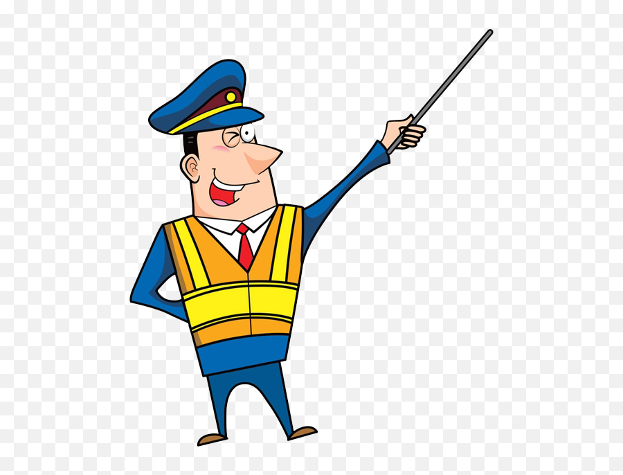 Cop Clipart Police Hat - Vector Illustration Cartoon Cop Pointing Emoji,Police Hat Clipart