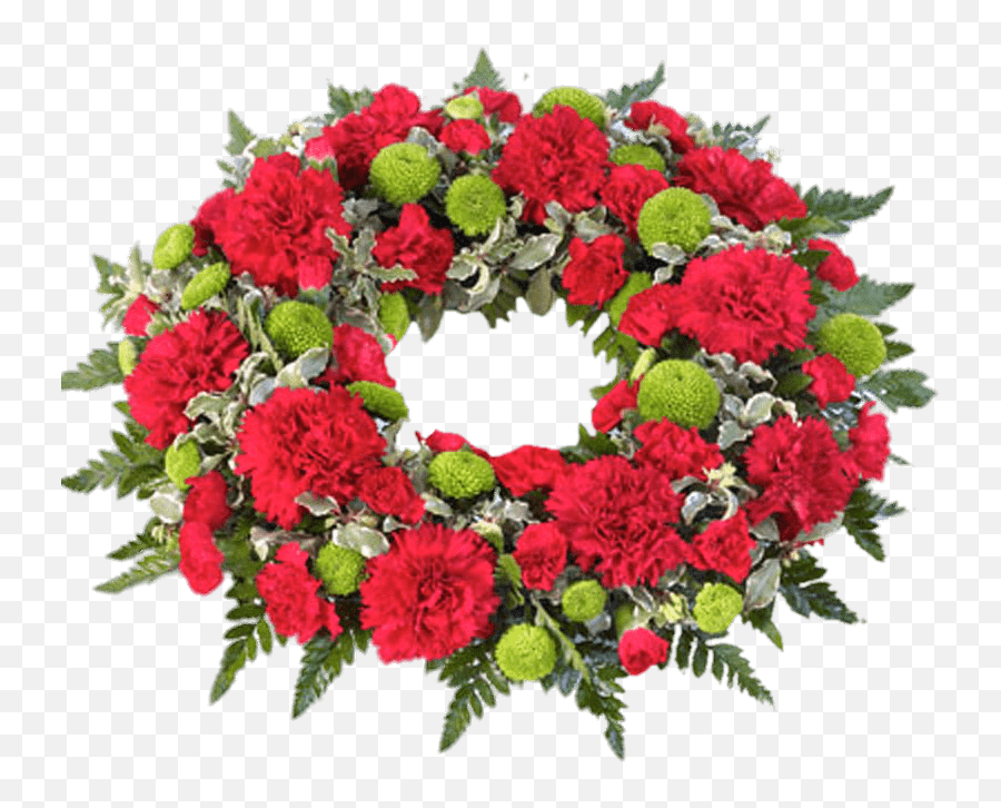 Red And Green Funeral Wreath - Transparent Funeral Flowers Png Emoji,Wreath Transparent