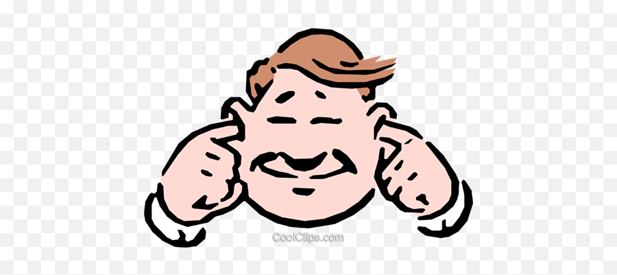 Hear No Evil Royalty Free Vector Clip Art Illustration - Fingers In Ears Cartoon Emoji,Hear Clipart