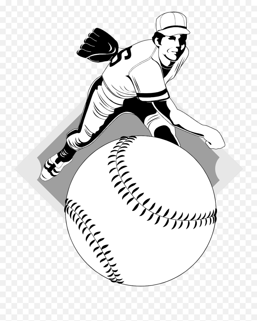 Men Clipart Baseball Men Baseball Transparent Free For - Black And White Baseball Pitcher Clipart Emoji,Baseball Clipart