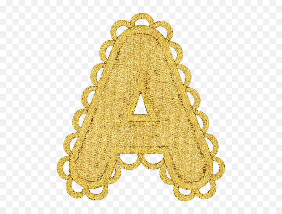 American Girl Scalloped Gold Letter Patch Emoji,Gold Pattern Png