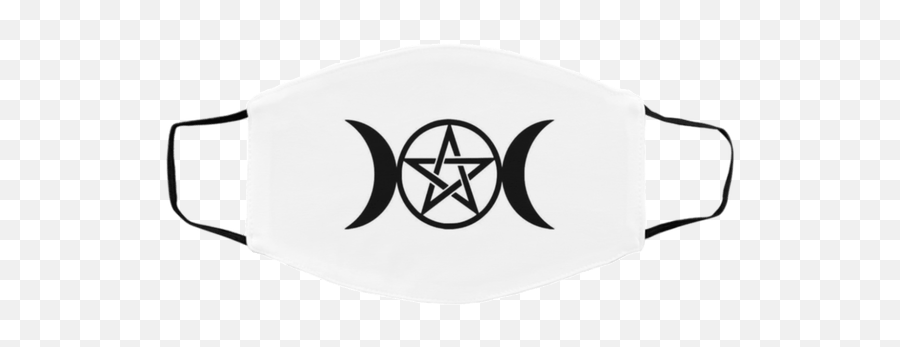 Triple Moon Pentacle Pagan Platinum Logo Face Mask For Sale - Icon Emoji,Logo Face