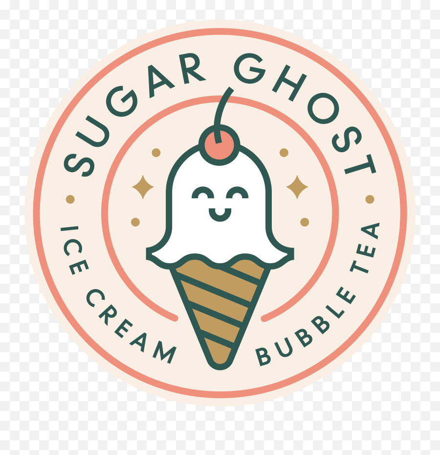 Ice Cream And Bubble Tea In Memphis Sugar Ghost Emoji,Bubble Tea Logo