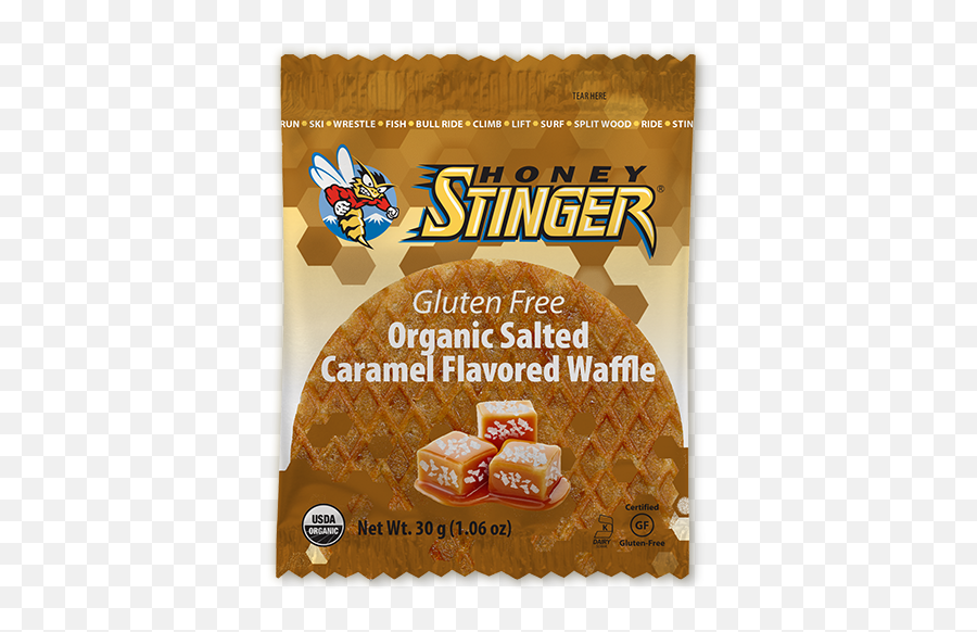 Honey Stinger Gluten Free Organic Waffle - Salted Caramel Emoji,Honey Stinger Logo