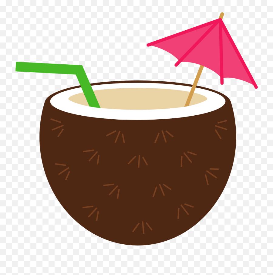 Coconut Clipart Luau Flower - Tropical Coconut Clip Art Emoji,Drink Clipart
