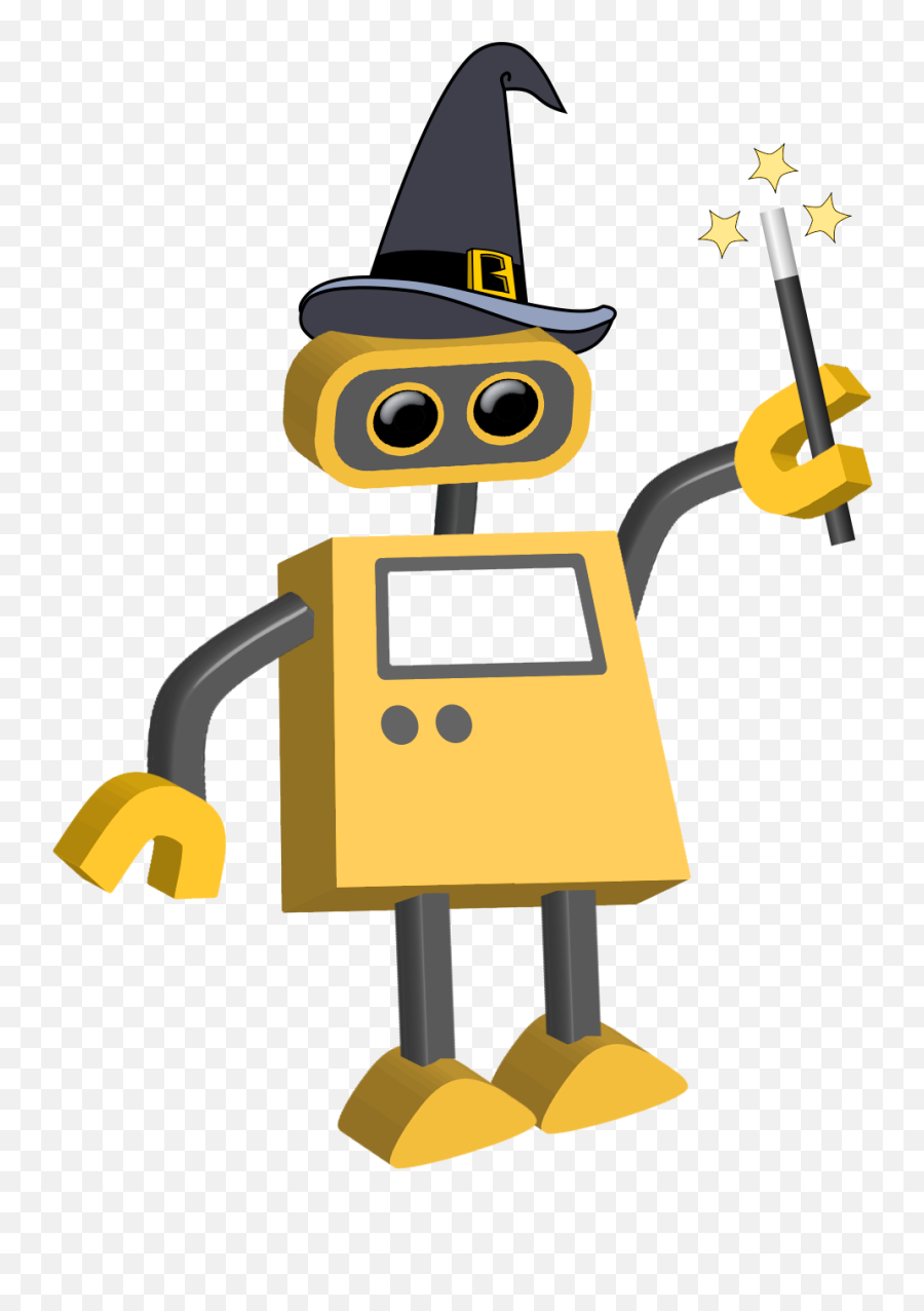 Robot 71 - Magician Wizard Hat Clip Art Transparent Robot Magician Emoji,Wizard Clipart