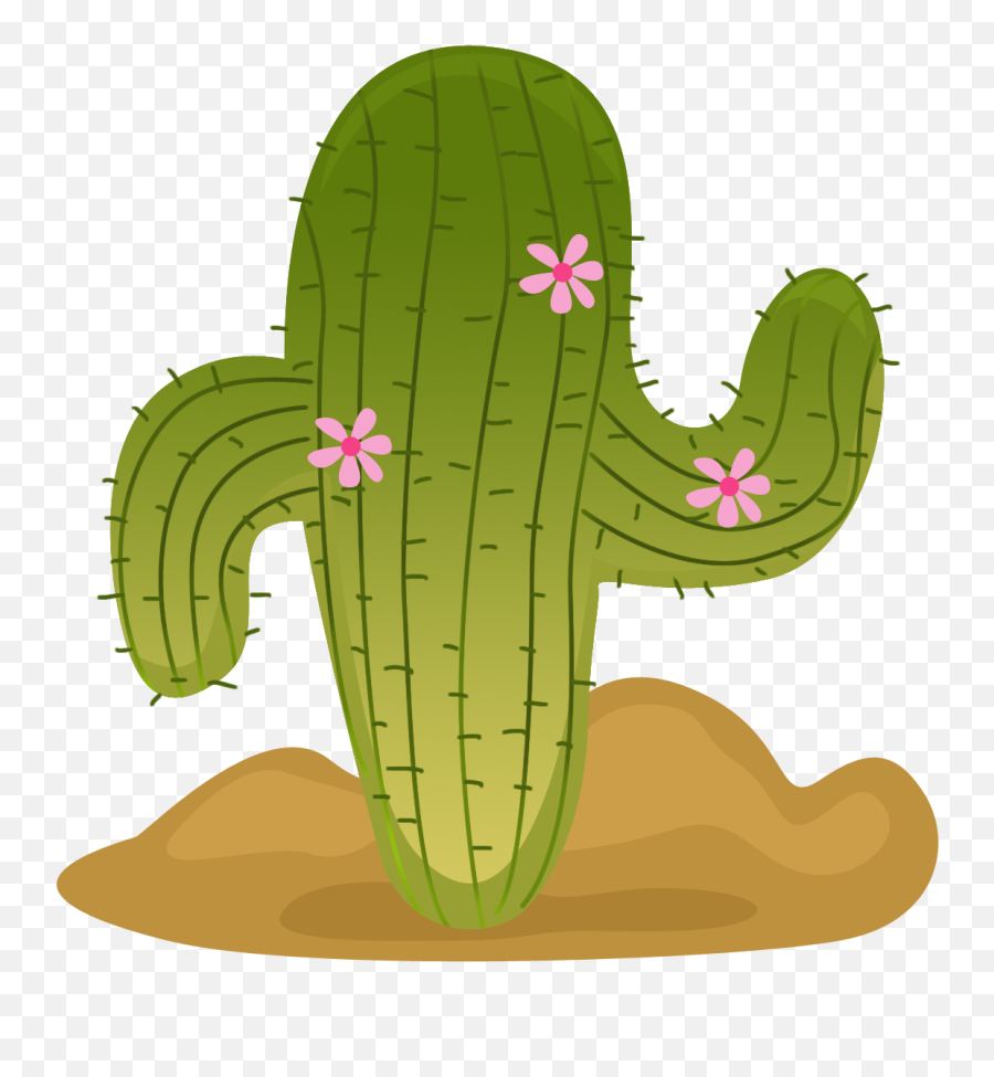 Cactus Con Flores Png Transparent - Dibujos De México Png Emoji,Cactus Clipart Black And White