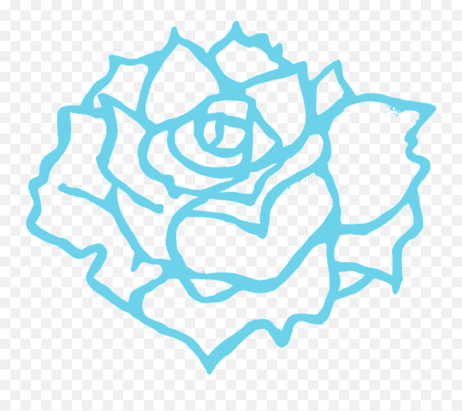 Blue Flower Clipart Abstract - Black And White Rose Clip Art Draw A Darck Rose Emoji,White Rose Png