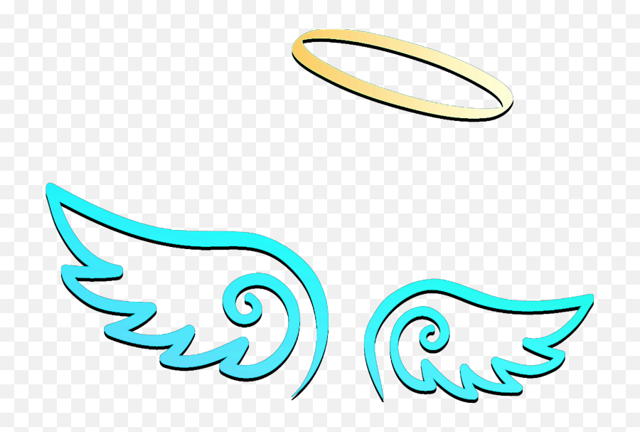 Freetoedit - Blue Outline Angel Wings Emoji,Angel Halo Png