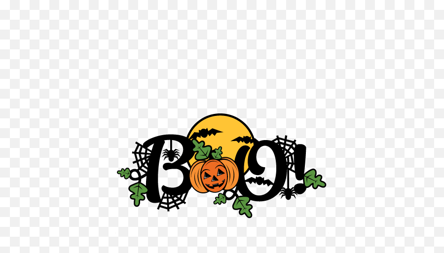 Halloween Title Svg Cuts Scrapbook - Cute Halloween Clipart Boo Emoji,Boo Clipart