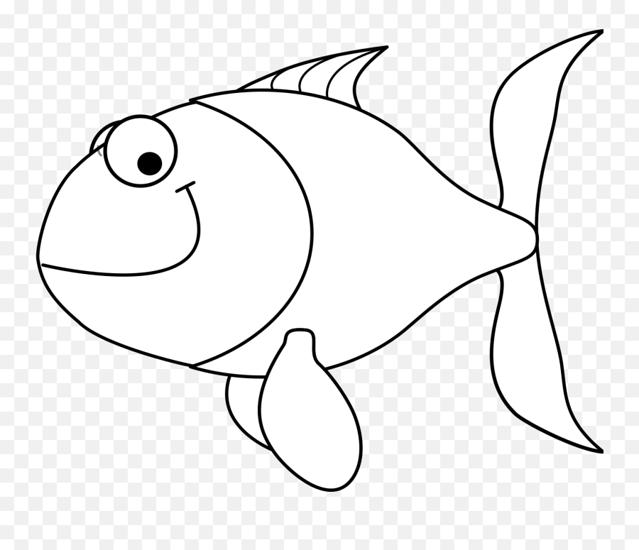 Cartoon Fish Clip Freeuse Stock Black - Cartoon Outline Of Fish Drawing Emoji,Fish Clipart