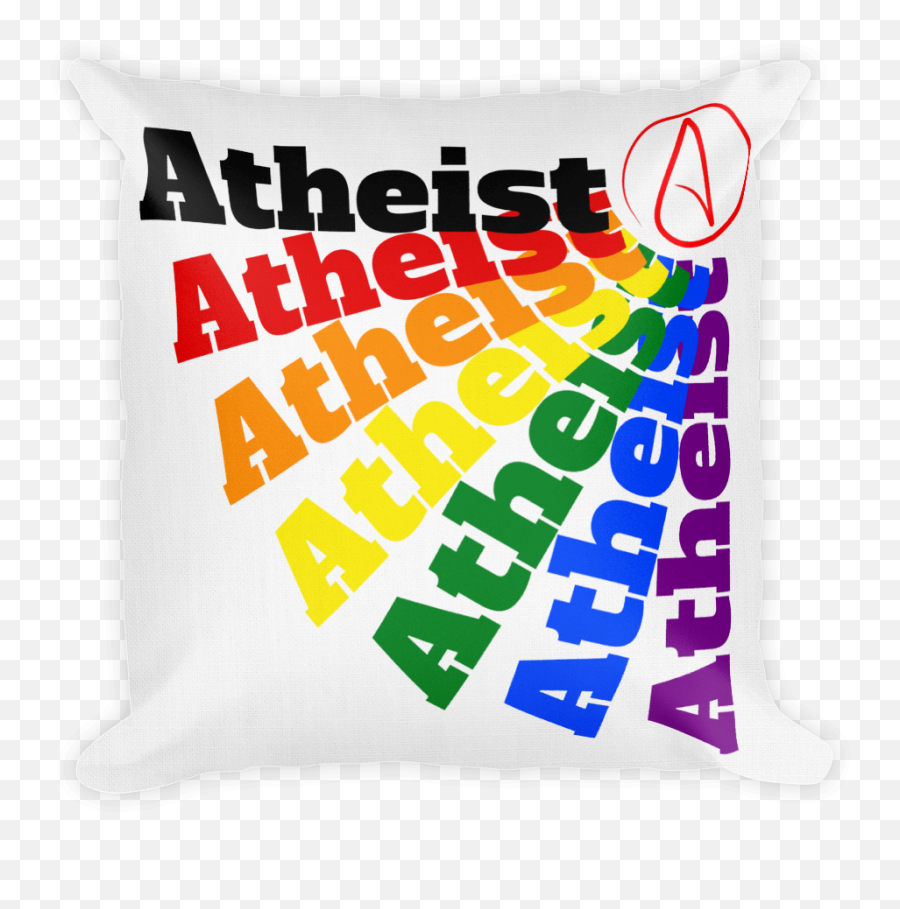Premium Throw Pillow Square Lgbtqia - Vertical Emoji,Atheist Logo