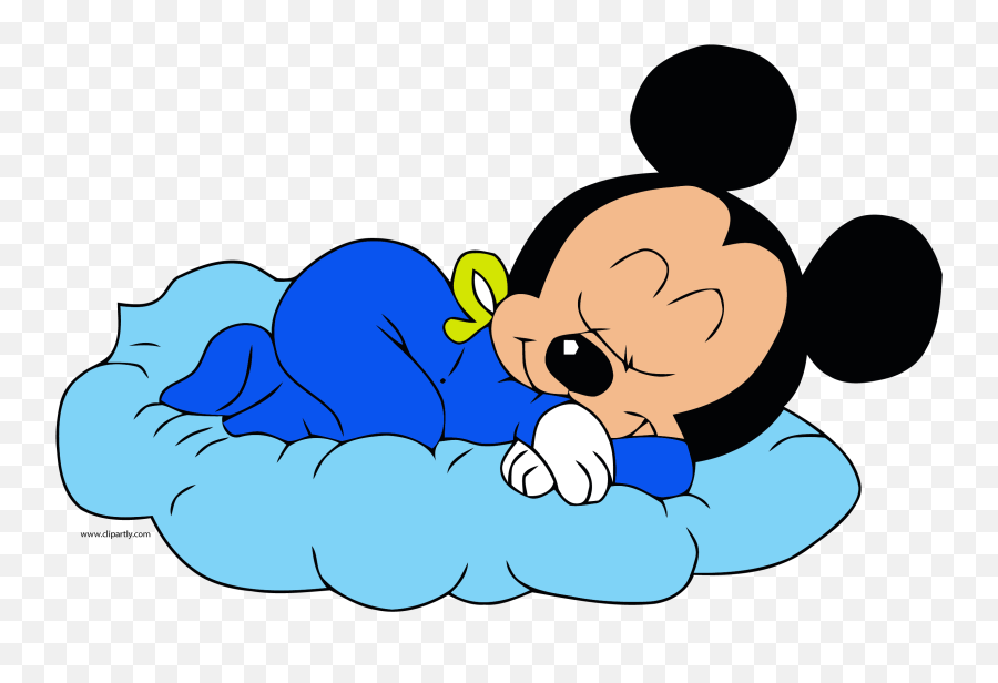 Disney Baby Mickey Sleeping Clipart Png - Sleeping Mickey Clipart Emoji,Sleeping Clipart