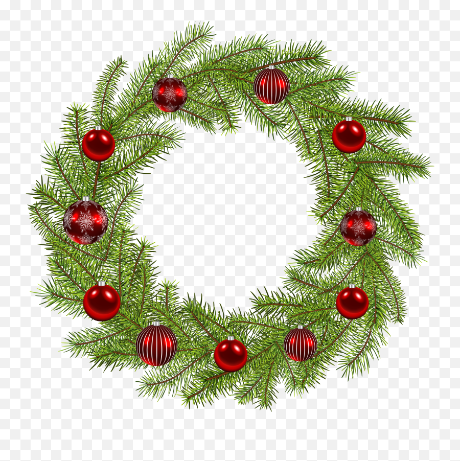 Deco Christmas Wreath Png Clip Art Image Christmas Wreaths - Transparent Background Wreath Clip Art Emoji,Wreath Png