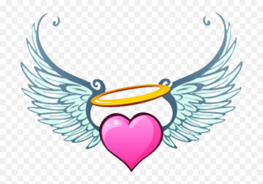 Heart With Wings Png - Angel Hearts Wings Heart Heart Angel Wings With Heart Emoji,Angel Wings Clipart