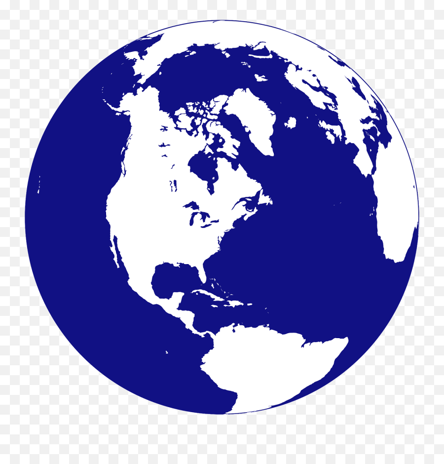 Globe Map Clipart Free - Northern Hemisphere Globe Emoji,World Map Clipart