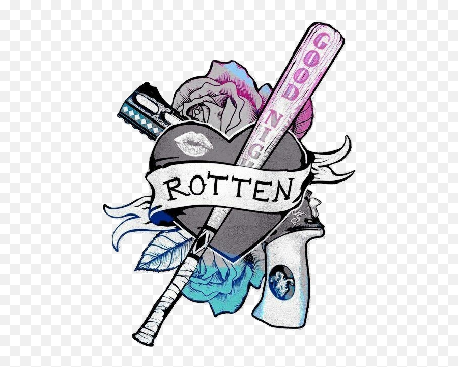Harleyquinn Tattoo Rotten Dccomics - Harley Quinn Joker Dövmeleri Emoji,Harley Quinn Png