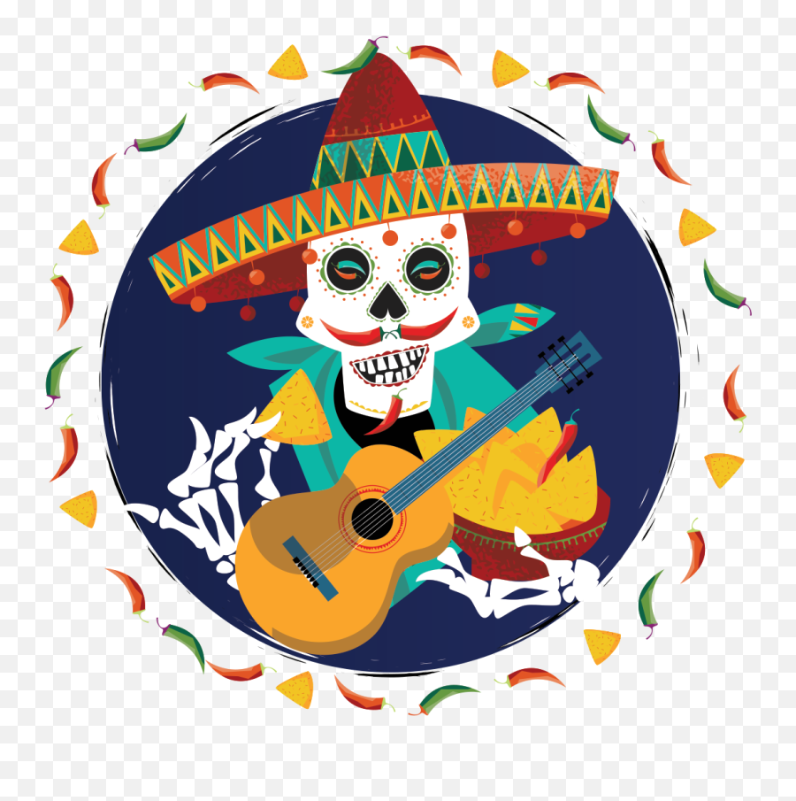 Download Fish Taco Clipart Guitar - Taco Sugar Skull With Witch Hat Emoji,Taco Clipart