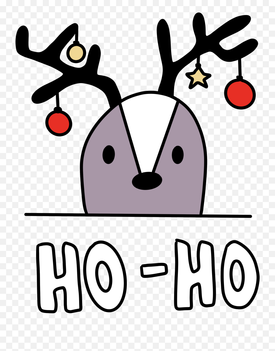 Deer Christmas Illustration Hoho Santa Rednose Christma - Santa Claus Ho Ho Ho Clipart Emoji,Santa Clipart Black And White