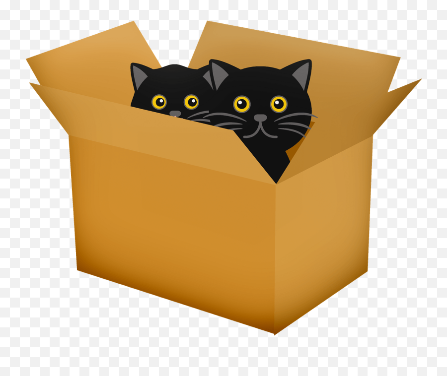 Black Cats In Box Clipart Free Download Transparent Png - Cats In Box Clipart Emoji,Box Clipart