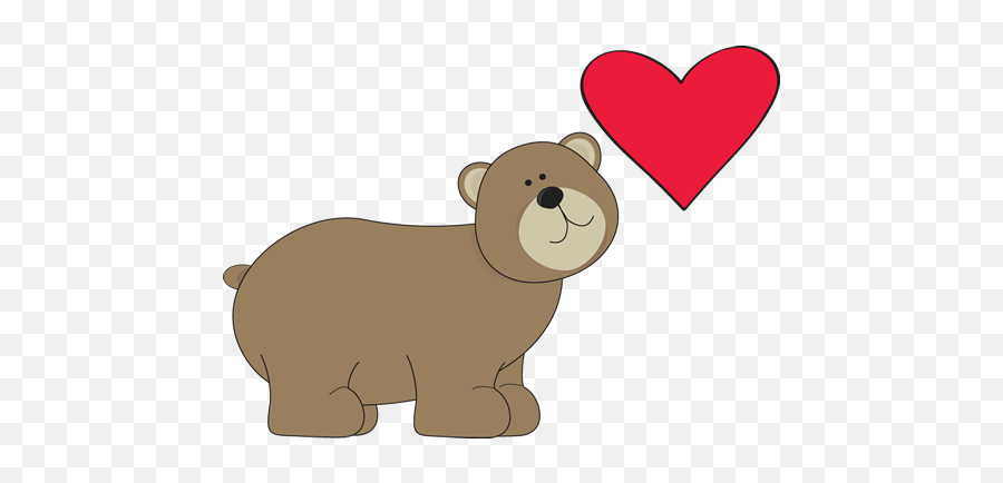 Brown Bear With Red Heart Clip Art - Bear Dressed Up As A Brown Bear My Cute Graphics Emoji,Get Dressed Clipart