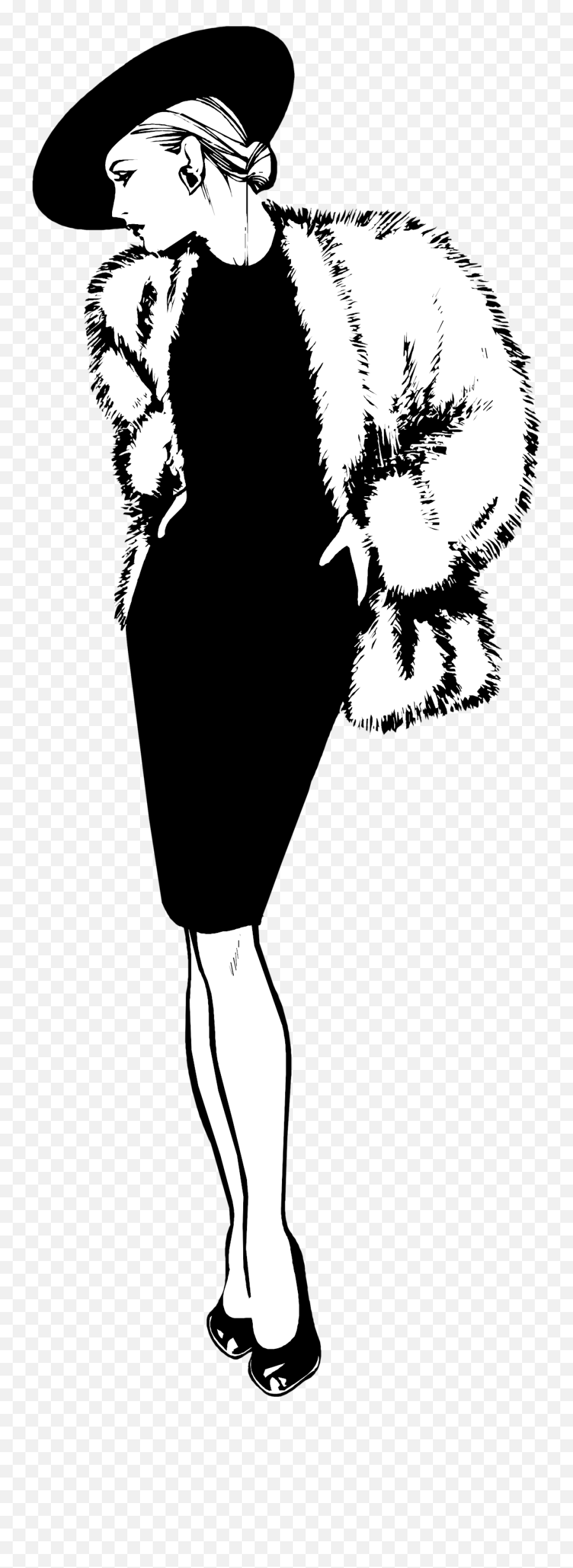 Download Woman Beautiful - Woman In Fur Coat Clipart Png Costume Hat Emoji,Jacket Clipart